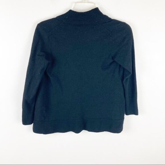 Talbots Black 100% Merino Wool Cardigan Sz SP Casual Minimalist - Picture 6 of 6
